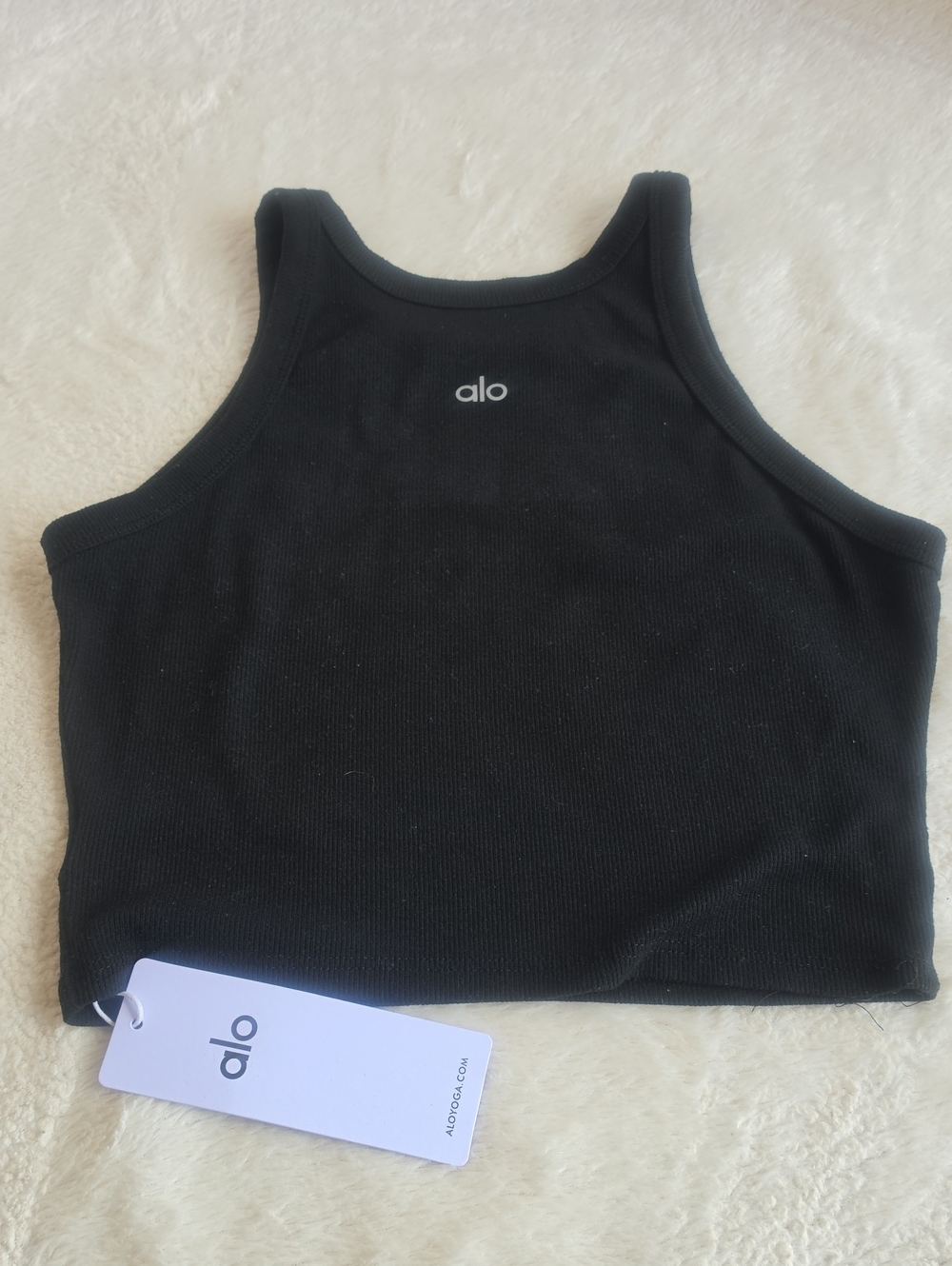 Black Ribbed High Neck Crop Tank Top Inspired Brand